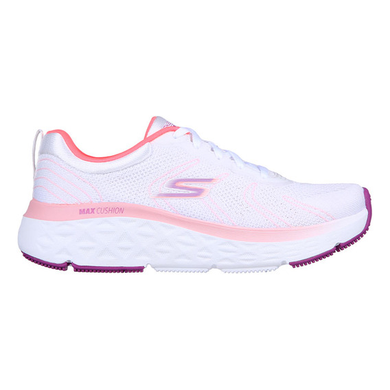 Tenis Running Skechers Max Cushion Delta - Blanco-rosa