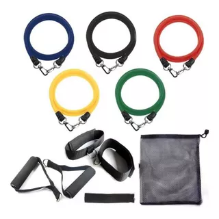 Kit Elasticos 11 Peças Musculação Funcional Yoga Pilates