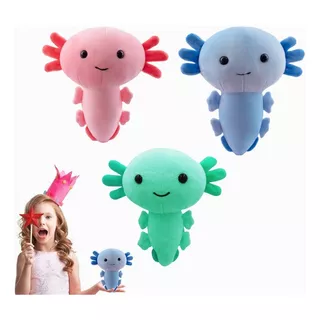 Peluche Ajolote Colores Adorable Axolotl Kawaii 20cm Color Rosa