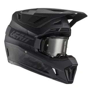 Capacete Leatt Moto 7.5 Com Óculos Preto Tamanho Do Capacete 59-60 L Cor Preto