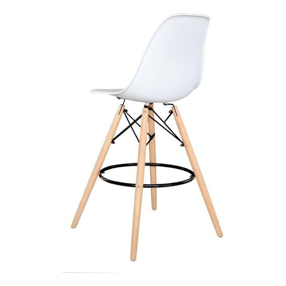 Silla Fija De Diseño Bonno Eames Blanca Cajero Color de la estructura de la silla Blanco