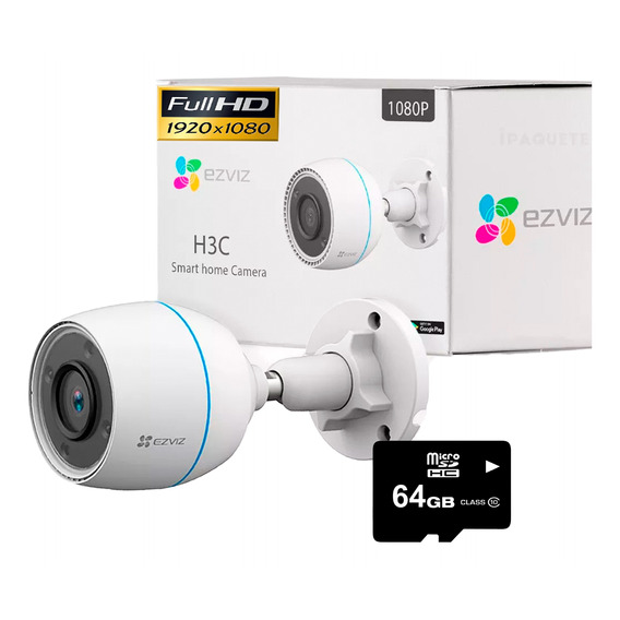 Cámara De Seguridad Wifi Ezviz H3c Exterior 2mp Micro Sd 64g