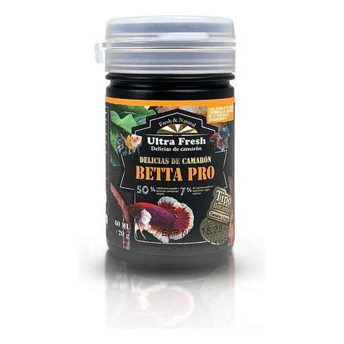 Azoo Ultra Fresh Betta Pro Delicias De Camarón Bettas 48g