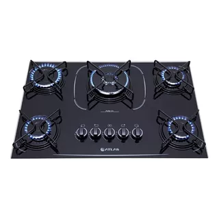 Fogão Cooktop Gás Atlas Agile Up 5q Tripla Chama Preto 127v/220v