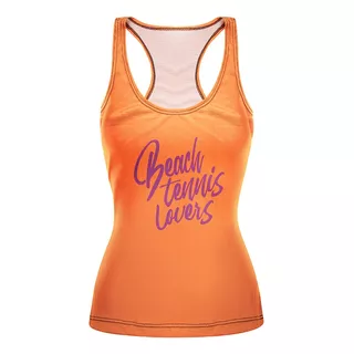 Camiseta Regata Laranja Beach Tennis Lovers Uv50 Alma Genius