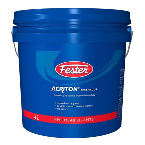 Resanador Acrílico Para Grietas Fester Acriton 4l Color Blanco