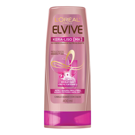 Acondicionador Alisado Kera Liso 230 Elvive L'Oréal 400ml