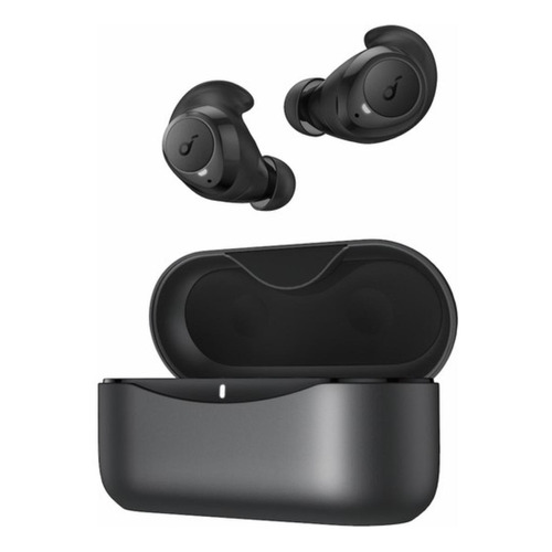 Audífonos in-ear inalámbricos  bluetooth Soundcore Life Series Life Dot 2 negro con luz LED sonido HD hasta 100 horas de batería