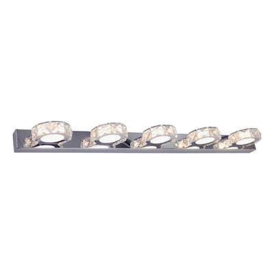 Aplique Led 5 Luces Moderno Cromo 15w Alta Potencia 75cm