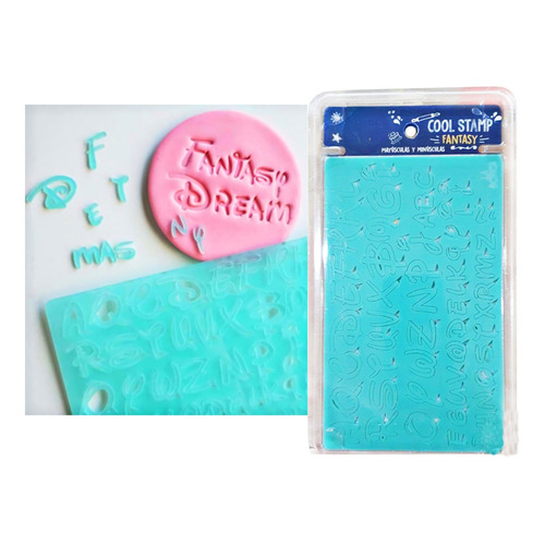 Sellos Cool Stamp Fantasy Mayuscula Y Minuscula Cookies X1u Color Verde agua