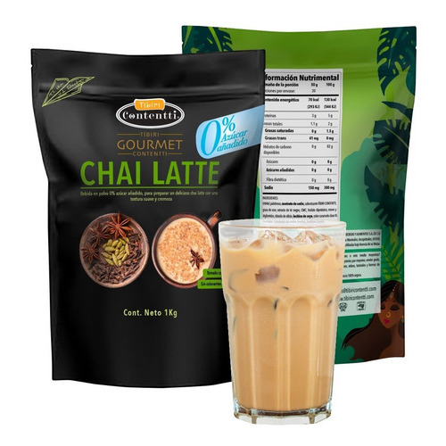 Chai Latte 1kg 0% Azúcar Con Extracto De Té Verde