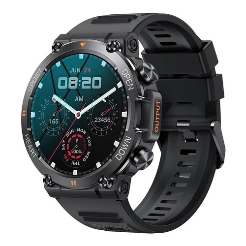 Reloj de pulsera inteligente Smartwatches, Lemfo K56 Pro, color de la carcasa: negro, color de la correa: negro, color del bisel: negro