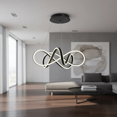 Lampara Colgante Monarca Led Cct Diseño Negro Luz Desing Negro