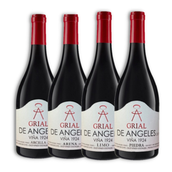 Kit Vino Grial De Angeles Viña 1924 Malbec X4u Caja Madera