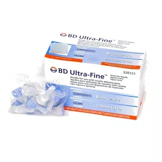 Aguja Insulina Ultra-fine 31g X 8mm  (5/16 ) Para Pen X 100u