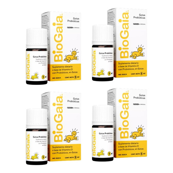 4un Biogaia Gotas Probioticas Vitamina D Suplemento 5ml