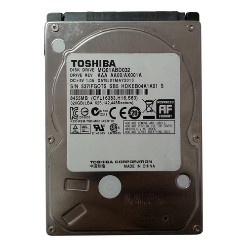 Disco duro interno Toshiba MQ01ABD Series MQ01ABD032 320GB