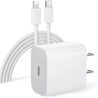 Cargador Carga Rápida 20w Tipo C Compatible iPhone´+ Cable Color Blanco