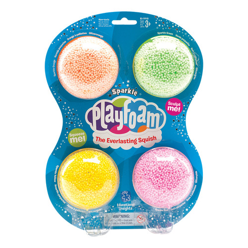 Play Foam Sparkle Set X 4 Unidades Masa 1910 Colores Edu Color Naranja, Verde, Amarillo Y Rosa