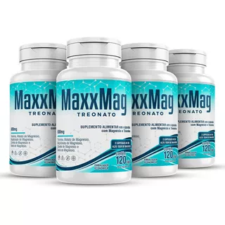 4 Maxxmag 5 Magnésio Treonato Dimalato Quelato Cloreto Óxido