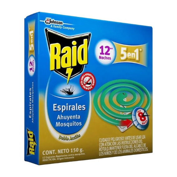  Pack X 6 Raid Espiral Doble Accion 12u Repelente Mosquitos