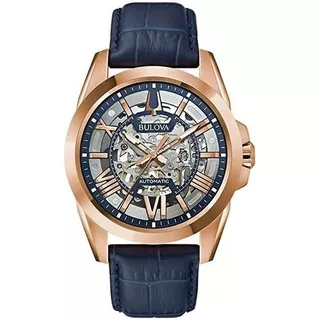 Reloj Bulova  Hombre Sutton Automatic Blue 97a161 Ag. Ofic M