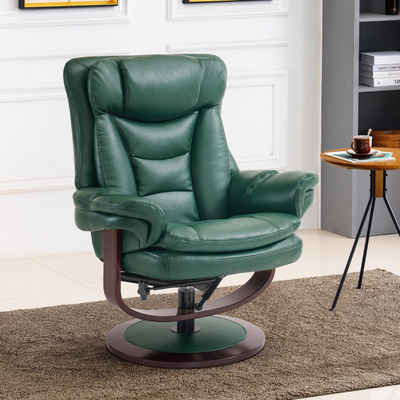 Sillon Reclinable Giratorio Mcombo Con Otomana, Silla Reclin