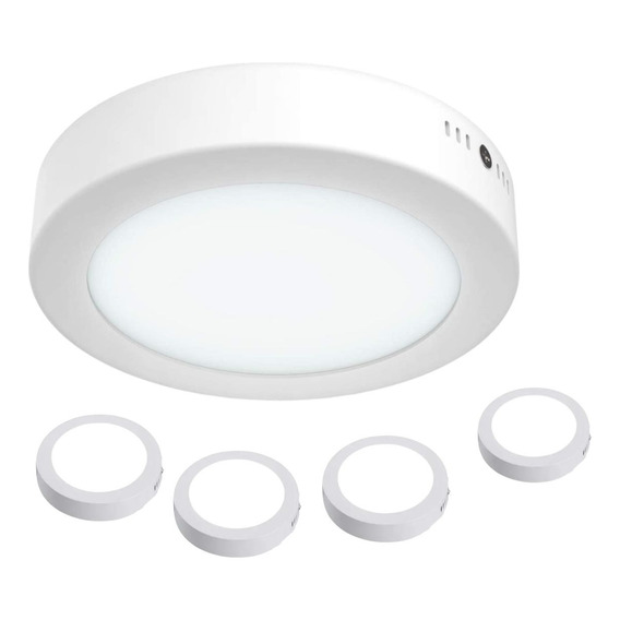 Lampara Panel Led Plafon Sobreponer 30 Cm Luminaria 24w 5pz