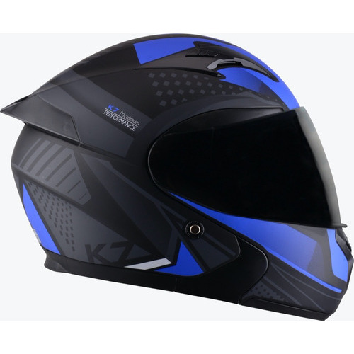 Casco Edge Abatible Pilot K-7 Rojo Certificado Dot Color Azul Tamaño del casco L