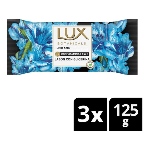 Jabon En Barra Lux Botanicals Lirio Azul 3 Un X 125 Gr