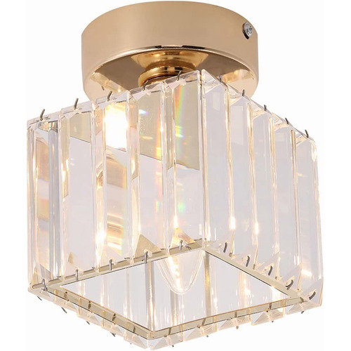 Lámpara De Pared Lámpara De Techo Cristal Moderna Decorativa Color Cuadrado Dorado