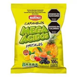 Golosina Caramelos Duros Mega Acidos Frutal Marengo X 100 G
