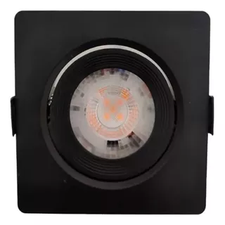 Spot Led Quadrado Preto Embutir 5w Branco Luz Frio 6500k