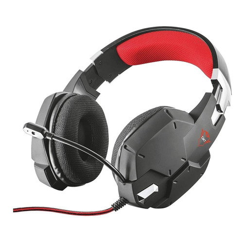 Audífonos gamer Trust Carus GXT 322 negro y rojo