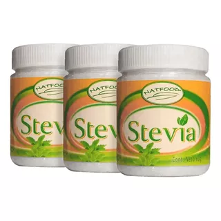 Pack 3 Stevia En Polvo Natfood 80 Grs