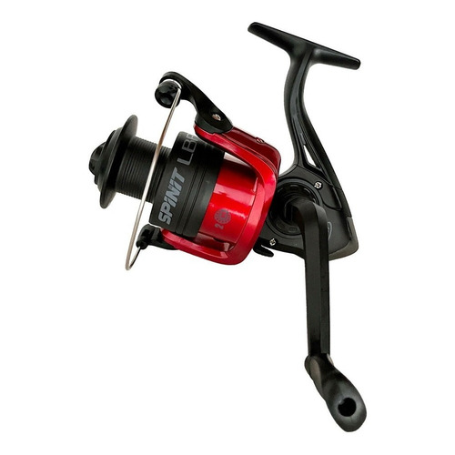 Reel Frontal Spinit Lbr 502 Pesca Variada Spinning Color Negro con Rojo Lado de la manija Derecho/Izquierdo