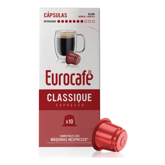 Capsulas Eurocafe Classique - Compatible Nespresso X10 Un