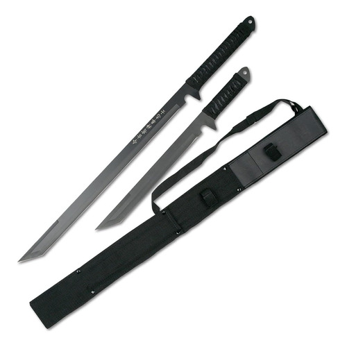 Set 2 Ninjato Wartech Espadas Katanas Acero Filo Calidad Color Negro