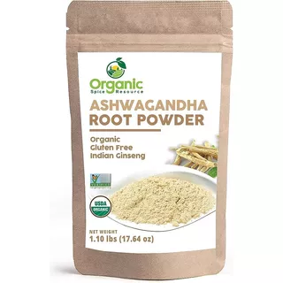 Polvo De Raíz De Ashwagandha Orgánico - 1.10 Lbs (17.64 Oz) 