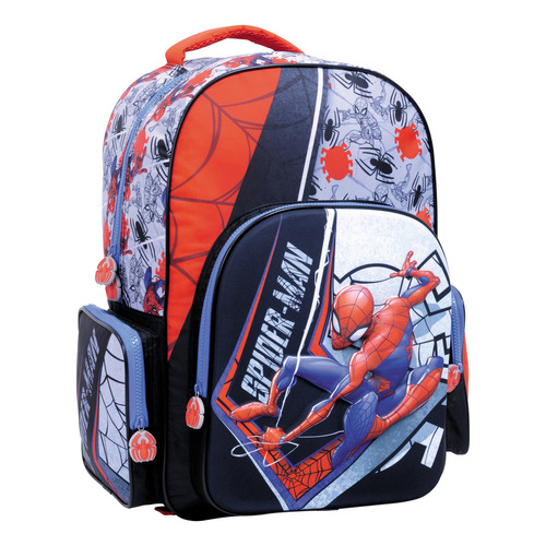Mochila Spiderman Gray Espalda 18p 38222 Color Multicolor Diseño de la tela Estampado