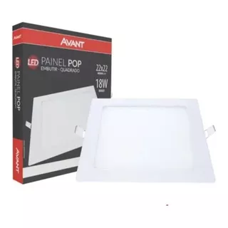 Kit 2 Painel Plafon Led 18w Quadrado Embutir Branco Frio 110v/220v