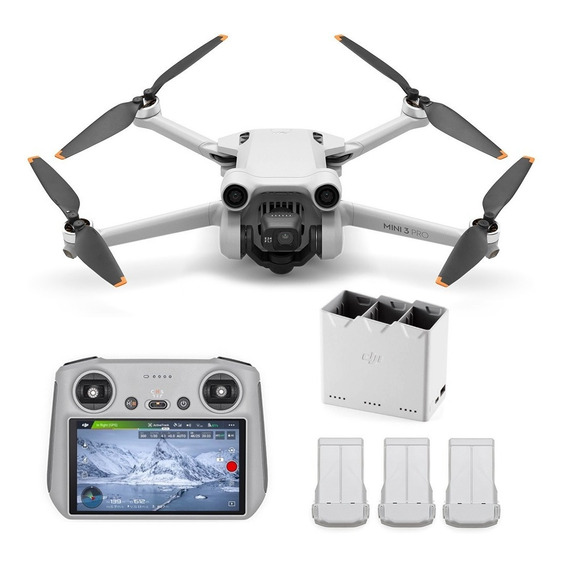 Mini drone DJI Mini 3 Pro RC Plus Fly More Combo con cámara 4K blanco 5.8GHz 3 baterías