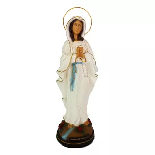 Imagen Religiosa - Virgen De Lourdes 40cm Bizcocho Ceramico