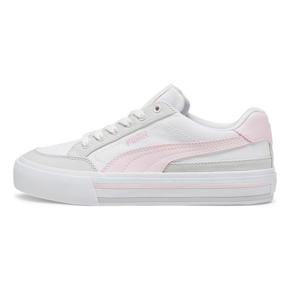 Tenis Puma Court Classic Vulc Fs Blanco Con Rosa Para Mujer