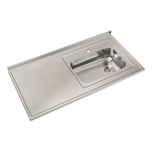 Mesada Cocina Acero Inox Johnson 1,20 + Bacha Zz52/1 * Color Plateado