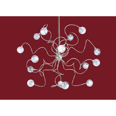 Araña Moderna Luciana 16 Luces Led Cromo Vidrio Calidad Rd