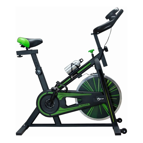 Bicicleta estática Centurfit MKZ-JINYUAN10KG para spinning color negro y verde