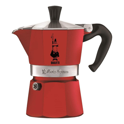 Cafetera Bialetti Moka Express 3 tazas manual roja italiana