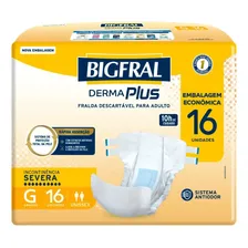 Fralda Geriátrica Derma Plus Unissex 16 Unidades G Bigfral Grande