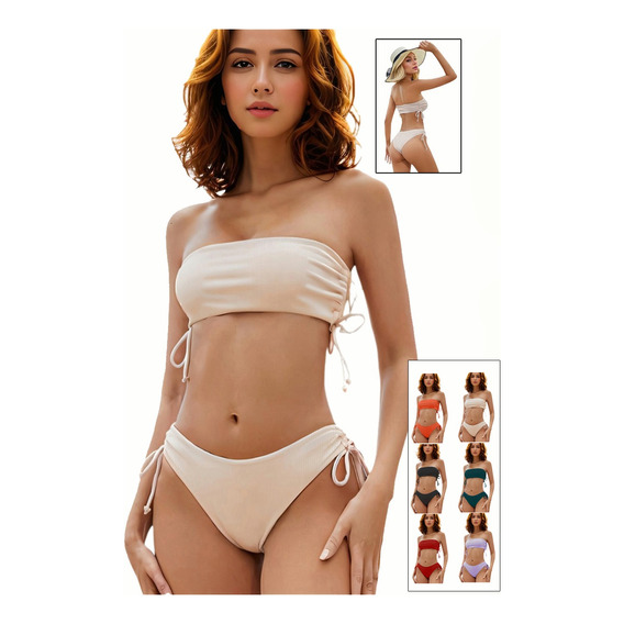 Bikini De Tiras Para Mujer, Cordón, Braguita, Traje De Baño